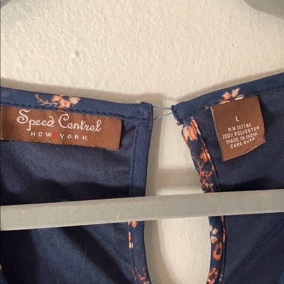 Blue floral 3/4 sleeve summer dress Large - Picture 4 of 5